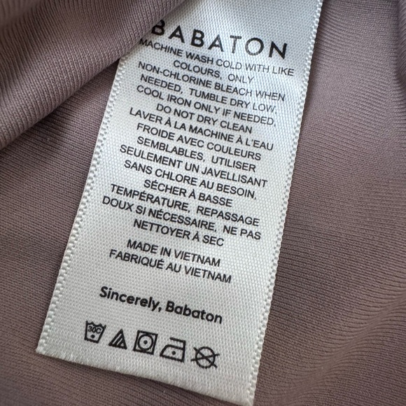 Babaton Contour Mock Neck Taupe Sleeveless Mini Dress Neutral Stretchy Aritzia - Picture 5 of 8